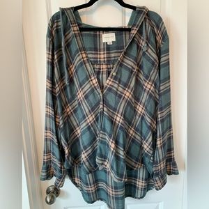 American Eagle Hooded Flannel